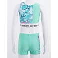 thumbnail image 4 of iEFiEL Kids Girls 2PCS Ballet Dance Outfit Tank Top with Letters Printed Bottoms Athletic Set for Gym Workout, 4 of 7