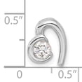 thumbnail image 4 of Sterling Silver Rhodium Plated CZ Heart Pendant Slide QP2776, 4 of 4