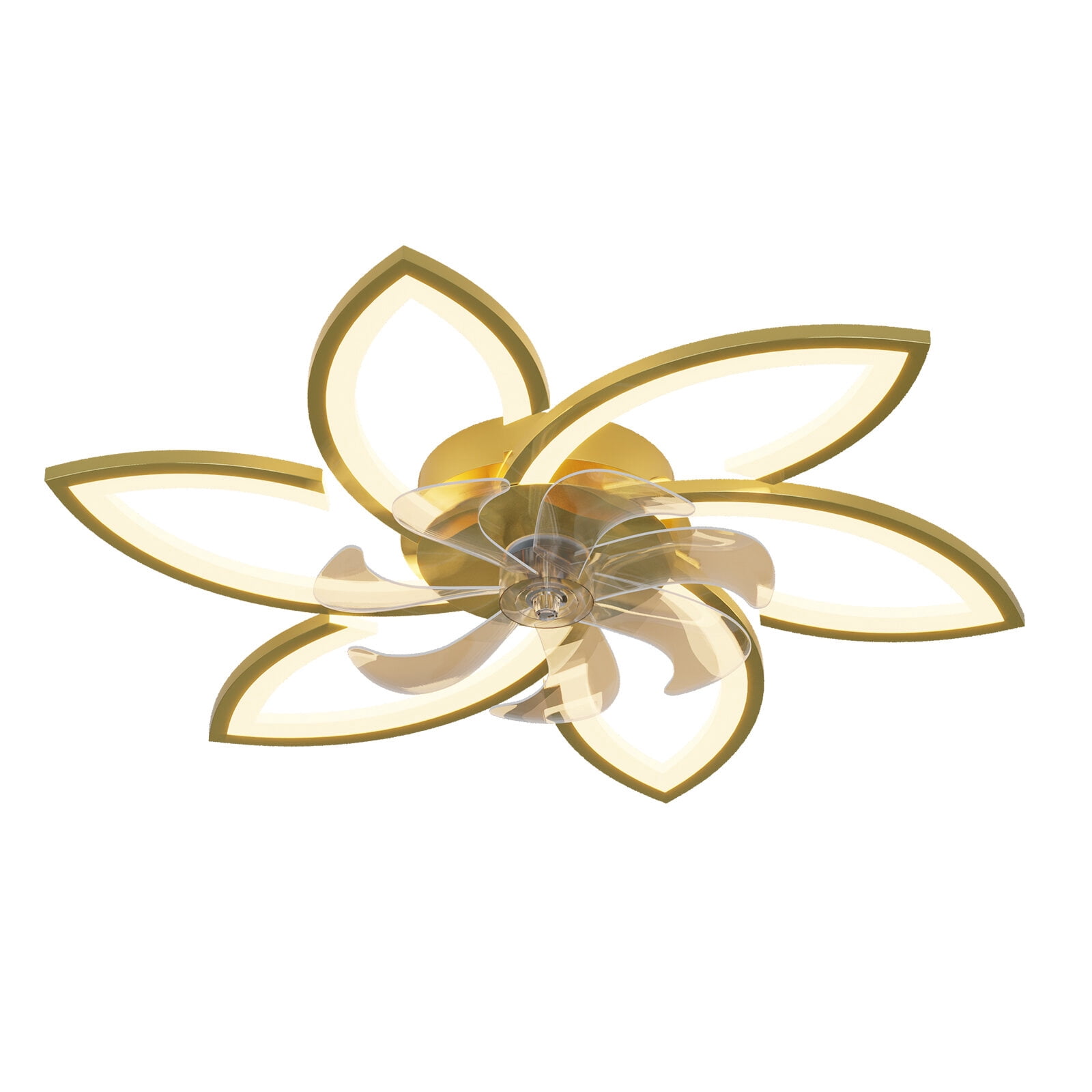 Electric Fans Modern Ceiling Fan with Lights Remote Control, 3 Light Color 6 Speeds,Gold Color Ceiling Fan Lamp for Kitchen Bedroom,Ceiling Fans