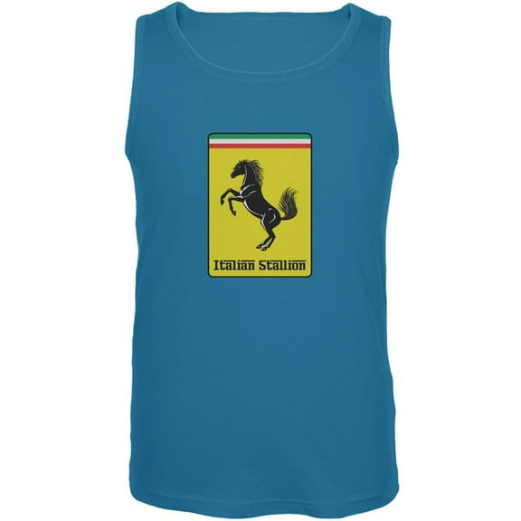 Italian Stallion Turquoise Adult Tank Top - Small