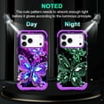 thumbnail image 3 of Casetego for iPhone 17 Pro 5G Case,Glow in The Dark Three Layer Heavy Duty Shockproof Protection Hard Plastic Bumper+Soft Silicone Protective 6.3 inch Case,Dark Purple Butterfly, 3 of 9