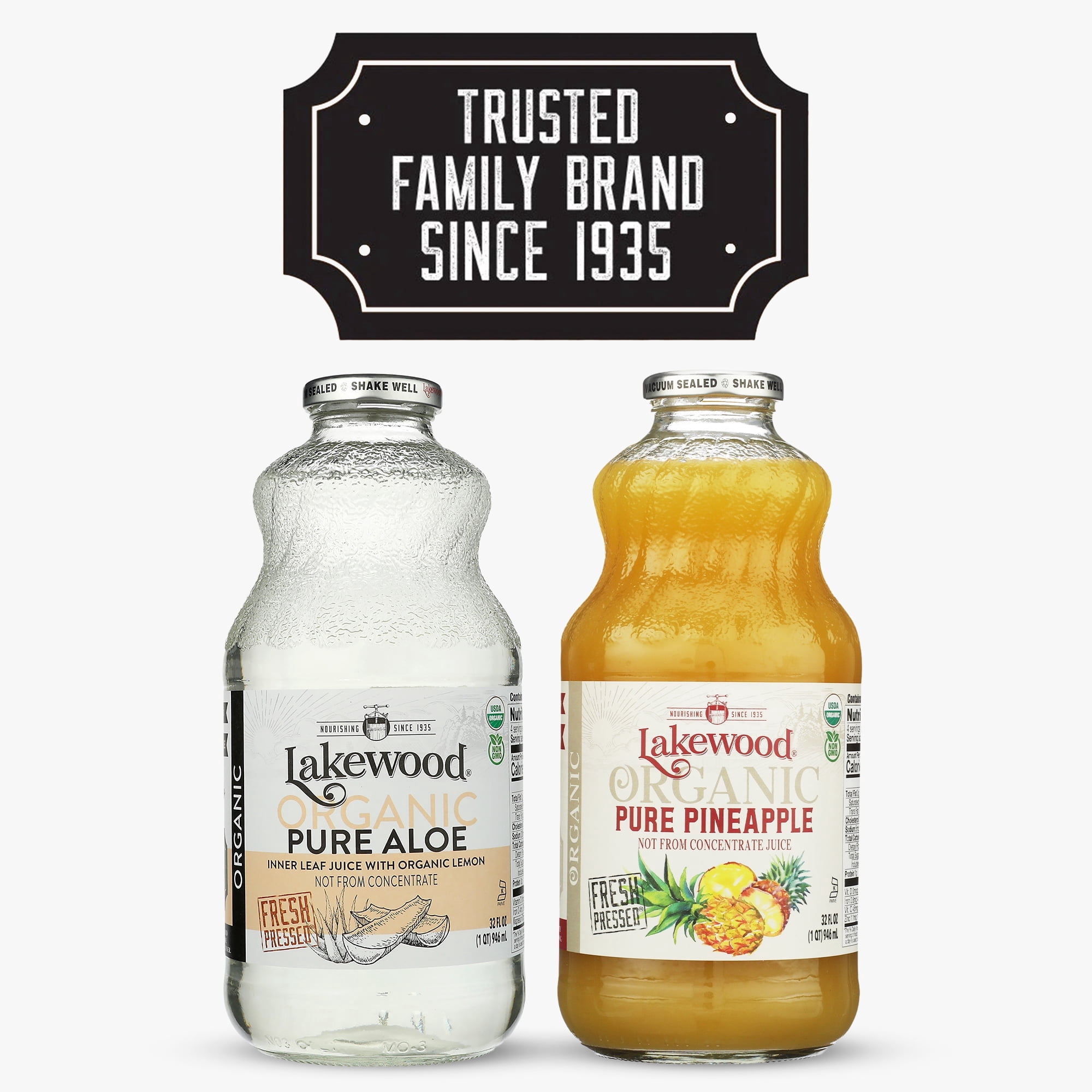 Lakewood Organic Fresh Pressed Aloe Vera Juice With Lemon 32 fl oz