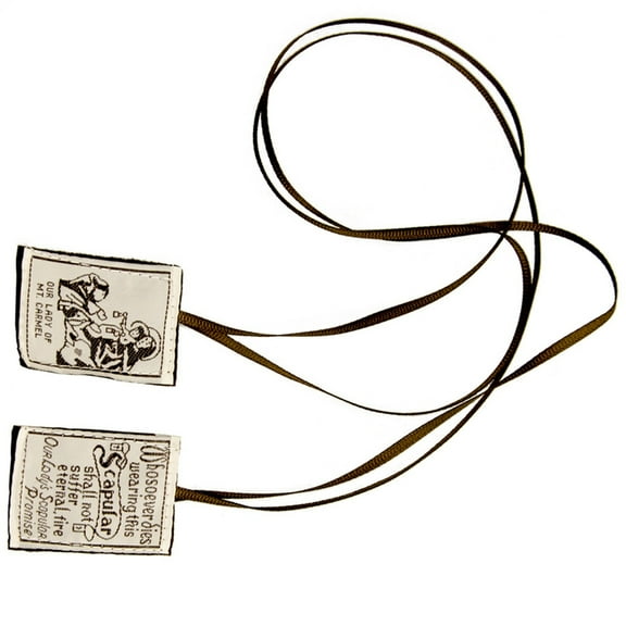 PatungKu Brown Scapular Our Lady of Mount Carmel Devotional Rosary Catholic Necklace for Women Men Religious Ceremonies