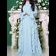 thumbnail image 4 of Vestidos Ajustados para Mujer, Elegantes Vestidos Largos de Cóctel con Mangas Acampanadas y Dobladillo con Volantes. Azul L, 4 of 10