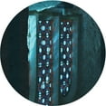 thumbnail image 1 of Ahgly Company Machine Washable Indoor Round Transitional Dark Cyan Green Area Rugs, 6' Round, 1 of 7