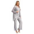 Yartina Wedding Guest Pant Suit Mother Of The Bride 3 Pieces Chiffon Outfit Sets Gray M