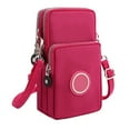 thumbnail image 3 of Lilgiuy Small Crossbody Wallet for Women Phone Bag 3 Layer Large Capacity Mini Crossbody Purse Cell Phone Shoulder Bag Mini Wallet Over Shoulder Strap Gift for Mum, Wife, Girlfriend, Red, 3 of 7