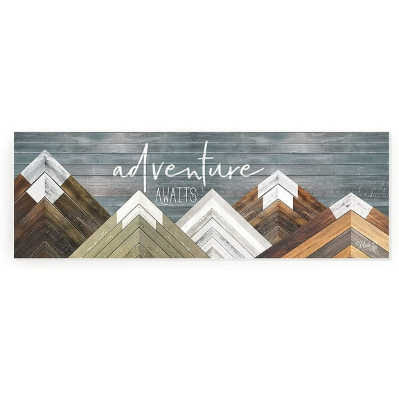 Adventure Awaits Rustic Framed Wood Farmhouse Wall Sign 6x18 (Unframed)