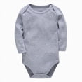 thumbnail image 2 of CAUYDY Newborn Girl One-Pieces Baby Long Sleeved Sleepwear for Boy Infant Cute Pjs Fall Winter Preemie Clothing 0-3M 6-9M 12-18M Sizes 6-9 Months,Grey, 2 of 7