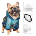 thumbnail image 3 of Fotbe Watercolor Turtle Print Small Dog Sweater Hoodies Pet Grey Hooded Soft Fleece Sweatshirts with Pocket Fall Winter Puppy Cat Sweaters Warm Clothes-, 3 of 7
