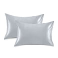 thumbnail image 2 of Dailycode Satin Pillow Case Standard Silk Pillow Cover for Hair and Skin Envelope Closure Light Grey 20"x26", 2 of 9