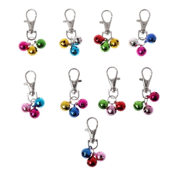 Pet Dog Collar Bells with Lobster Clip Colorful Mini Bells Pet Necklace Collar Charm Dog Cat Collars Pendants for Puppy