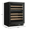 thumbnail image 2 of KoolMore Reserve 24 in. Under-Counter Panel Ready Dual Zone Built-in Wine Cooler with 45 Bottle Capacity and Wooden Shelves in Black (KM-CW46DZ-WPR), 2 of 11