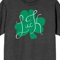 thumbnail image 2 of St Patrick's Day Luck Clover Crew Neck Short Sleeve Charcoal Heather Women's T-shirt-XXL, 2 of 3