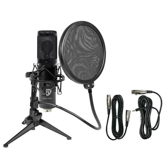 Rockville RCM PRO Studio Recording Condenser Microphone Shockmount Stand Filter