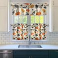 thumbnail image 3 of Halloween Rod Pocket Curtains 3-Piece Set - Gothic Skull Bat Design Semi-Sheer Window Treatment Panels, 3 of 6