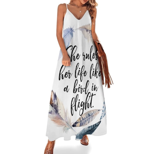 Nuevo pájaro en vuelo - Rhiannon Letra Vestido sin mangas Vestido de noche Vestidos de mujer Vestidos de fiesta de verano