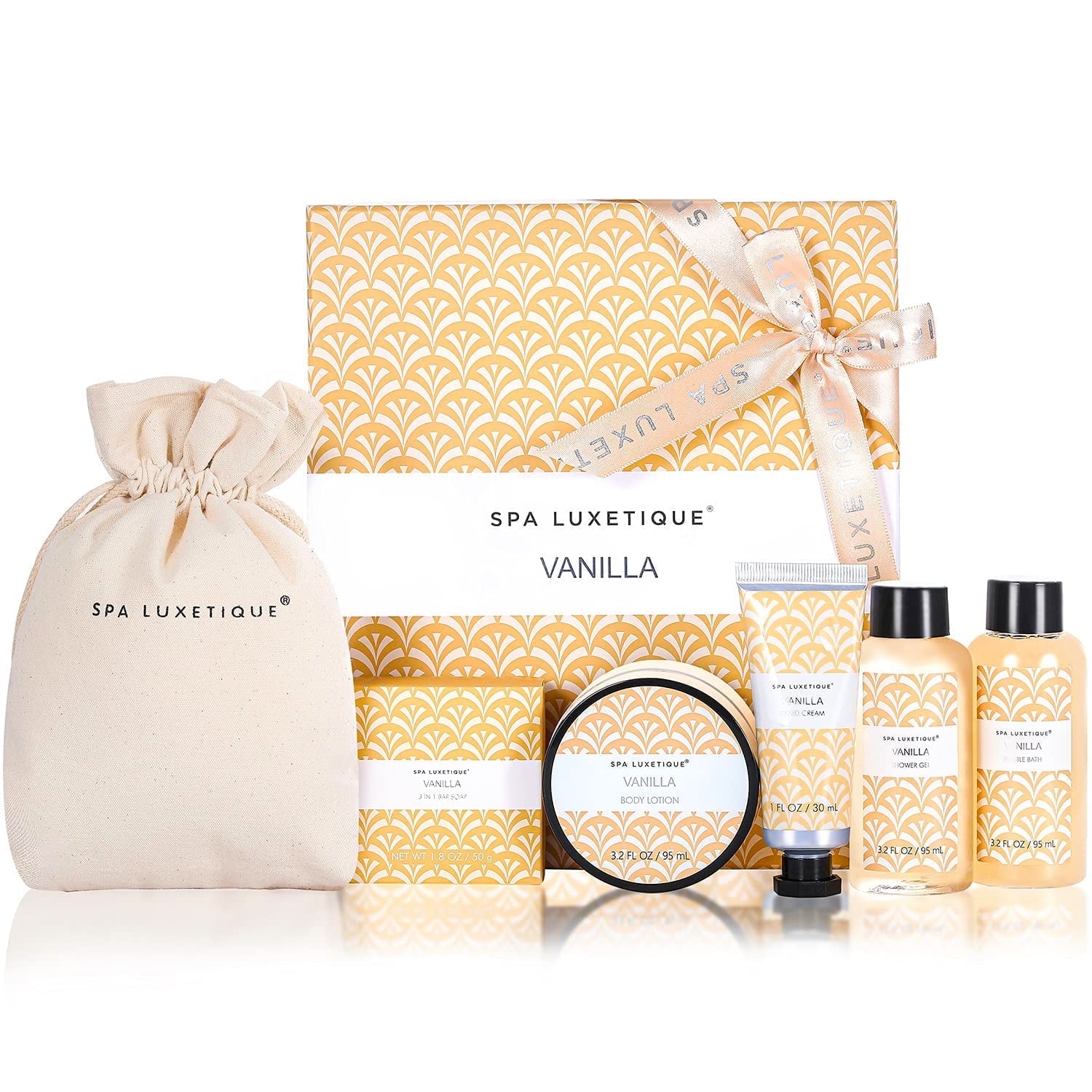 Spa Luxetique Gift Sets for Women Relaxing - Warm Vanilla Bath Body Care Set for Her Beauty Birthday Gifts Idea, Self Spa Kits for Girlfriend, Wife