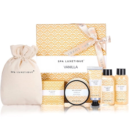 Spa Luxetique Gift Sets for Women Relaxing - Warm Vanilla Bath Body Care Set for Her Beauty Birthday Gifts Idea, Self Spa Kits for Girlfriend, Wife