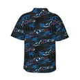 thumbnail image 3 of Balery Blue Sports Car Print Men's Hawaiian Shirts Short Sleeve Beach Shirt Relaxed Fit Vacation Button Down Shirts-X-Large, 3 of 9