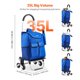thumbnail image 4 of VEVOR Carrito de compras plegable para subir escaleras, 36 l, con 6 ruedas y bolsa de almacenamiento, 4 of 9
