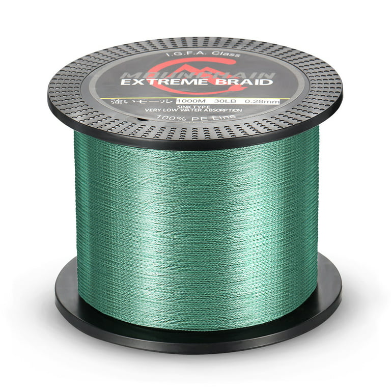 GlorySunshi 4 Strands Abrasion Wire Resistant Braided Lines Super Strong  100% PE Braided Fishing Line 500M - Dark Green -40Lb 
