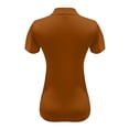thumbnail image 5 of Women's Plus Size Solid Color Mock Neck Short Sleeve Slim Fit T Shirt, Breathable Stretchy Basic Tee for Summer Daily Layering, Soft and Comfortable Base Top Khaki XXXL, 5 of 6