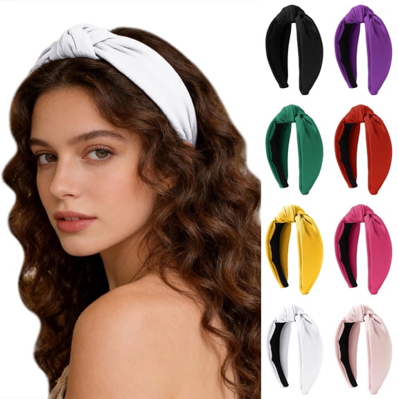 Bmisegm Knotted Headbands for Women Wide Turban Headband Non Yoga Exercise Cloth Hair Hair Bands Accessories White