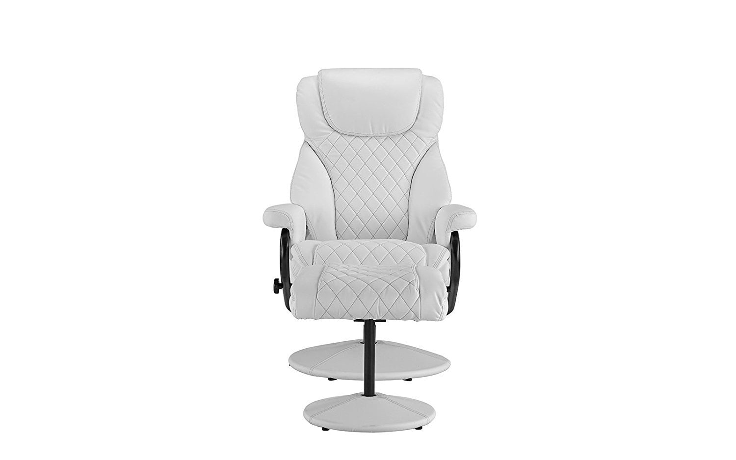 Office Swivel Chair With Footstool Faux Leather Reclining