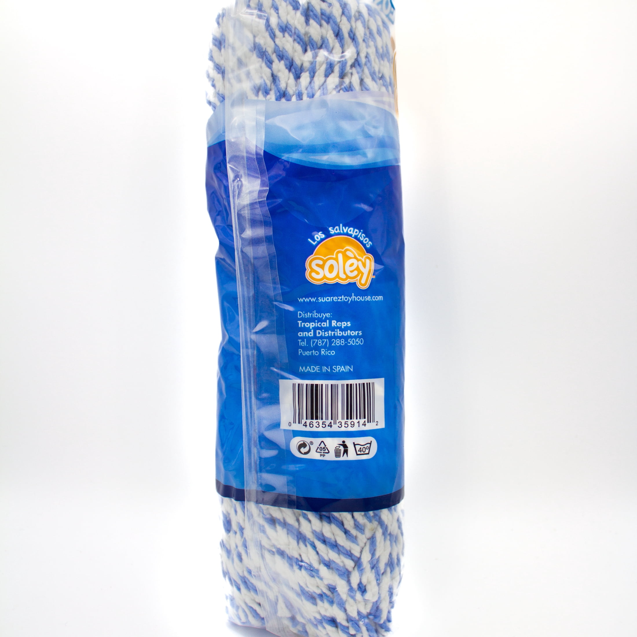Soley XX Large Tri-Fiber String Mop Head, Polyester Rayon & Acetate, Blue & White