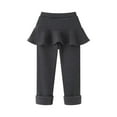 thumbnail image 4 of GYRATEDREAM Kids Girls Footless Leggings with Ruffle Tutu Skirt Fleece Lined Warm Thick Pantskirt Pants Tights 3-11Years, 4 of 6