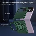 thumbnail image 6 of Magnetic Case for Samsung Galaxy Z Flip 3 Case with Kickstand & Ring Holder, [Compatible with MagSafe Charging] Slim Ultra PC Back Scratch-Resistant Military Grade Shockproof Case, Green, 6 of 14