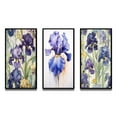 thumbnail image 2 of Designart "Impressionistic Iris in Purple and Green II" Floral Framed Wall Art Set Of 3 - Purple Floral Frame Gallery Set For Office Decor, 2 of 7
