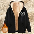 thumbnail image 2 of Cnbwig Jacket Women's Coat Heavyweight Hooded Jacket Winter Warm Lined Zipper Thick Coat Outdoor Cold Weather Coats Ladies Jackets Fall Coats C-Black 4XL, 2 of 4