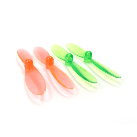 HobbyFlip Transparent Clear Green and Orange Propeller Blades Props Rotor Set Compatible with Hubsan X4 H107D