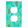 thumbnail image 2 of Metal Light Switch Plate Cover Elegant Grape Vine Teal Striped Damask DAM089, 2 of 13