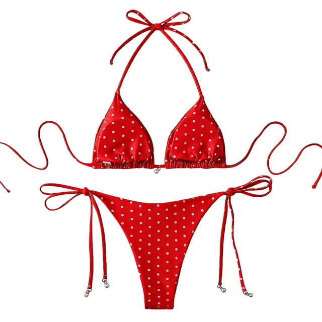 Traje de baño de 2 piezas para mujer, trajes de baño para mujer, bikini de cintura alta con cordón ajustable, traje de baño dividido para mujer