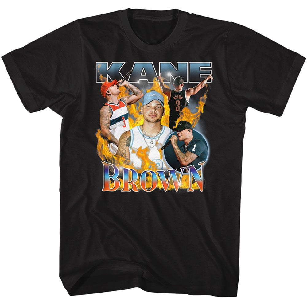 Kane Brown Fire Multi Image Black Adult T-Shirt Lt