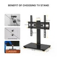 PERLESMITH Universal Tabletop TV Stand Base,Adjustable Height TVs Glass Base Mount for 32 55
