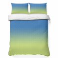 Blue Yellow Minimalist Gradient 3 Pieces Quilt Set,1 Quilt with 2 Shams ...