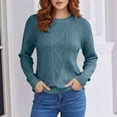 thumbnail image 7 of Fall Trendy Sweaters for Women Cable Knit Winter Warm Sweater Oversized Casual Fashion Pullovers Knitwear Navy, M, 7 of 7