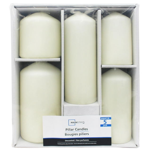 Mainstays Unscented Pillar Candle Set