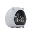 thumbnail image 1 of Reloj despertador inteligente gris creativo para estudiantes, reloj Digital de escritorio con Control de voz recargable, cuenta atrás, reloj despertador para niños con dibujos animados, 1 of 2