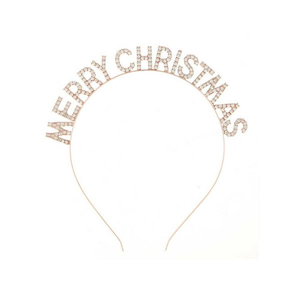 Qarigey Diadema navideña para el pelo, tocado de Navidad a la moda, decoración de disfraces de fiesta temática de Festival, fotografía de Accesorio para el cabello Oro rosa