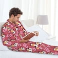 thumbnail image 6 of Lsque Cow And Flower Pattern Long Sleeve Pajama Set for Men - Soft 2-Piece Sleepwear and Loungewear Set with Pockets, Comfy Nightwear-Large, 6 of 7