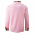thumbnail image 4 of LNWUY Mens Dress Shirts Casual Long Sleeve Button Down Striped Tshirt Regular Fit Formal Business Shirts for Wedding Party Pink S, 4 of 6