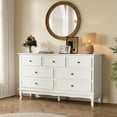 thumbnail image 5 of Heynemo Sideboard Buffet Cabinet with Storage, Modern Buffet 7 Drawers with Distinctive Wooden Legs & White Painted Finish, Accent Chest of Drawers TV Stand for Living Room, Hallway, 5 of 8