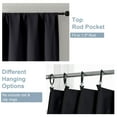 thumbnail image 2 of OVZME Black Blackout Curtains for Patio 108 Inches Long 2 Panels Set, Solid Thermal Insulated Room Darkening Rod Pocket Window Treatment Curtains Blackout Drapes, W50 x L108 Inch, Black, 2 of 7