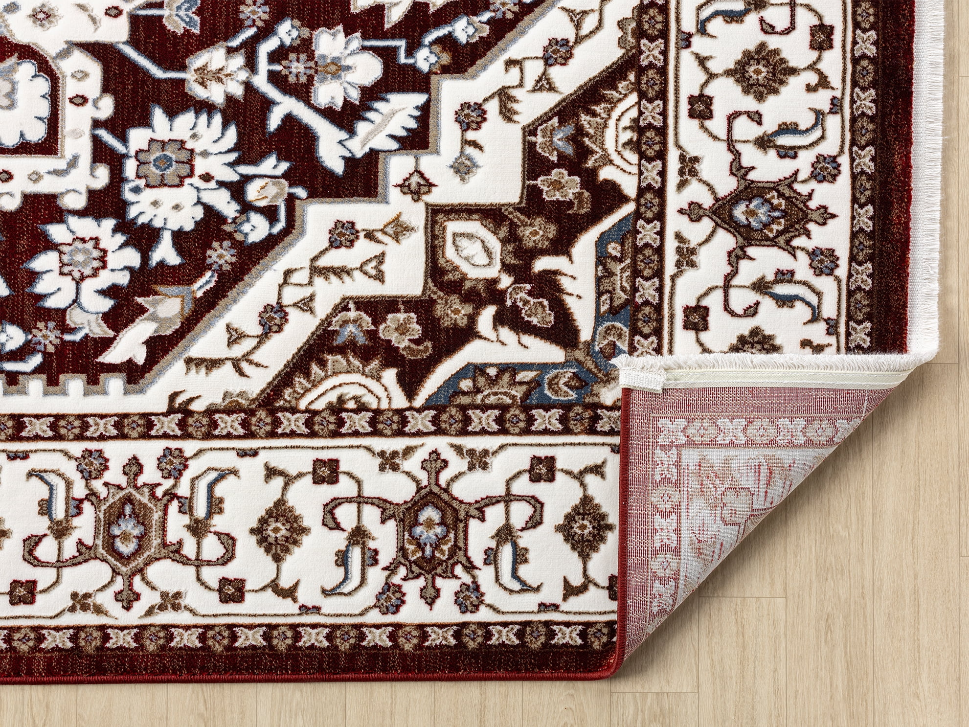 United Weavers Riviera Delora Runner Rug, Border Pattern, Burgundy, 2'7" X 7'2"