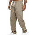 thumbnail image 2 of Men’s Cargo Pants, Joggers, Trousers, Elastic Waistband Drawstring Loose Straight Leg, Multiple Pockets Quick Dry Lightweight, Casual Daily Gym Workout Hiking Travel, | AKLJWH,Khaki 2XL, 2 of 9